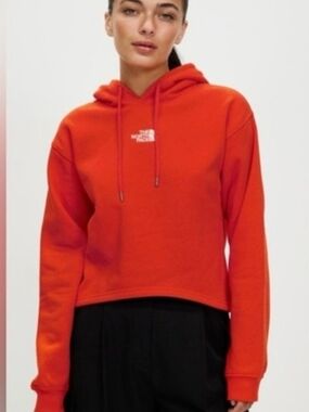 The North Face Evolution High-Low Hoodie Women’s Medium Orange Red